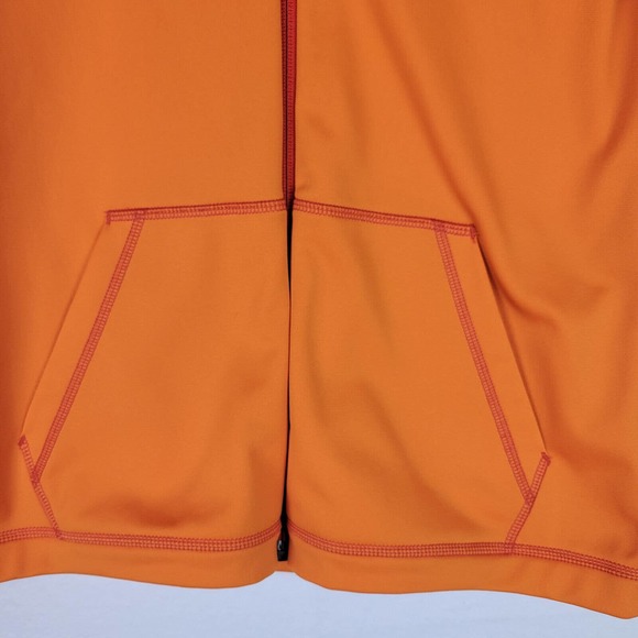 Kjus Womens Golf Hooded Jacket Full Zip Pockets Size Small Orange Activewear - Picture 3 of 8